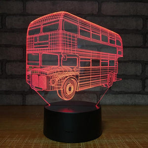 Double Decker Tourism Bus Night Light